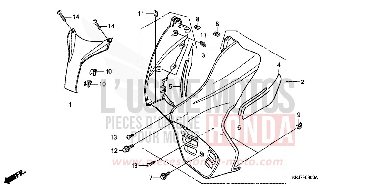 GAINE DE PROTECTION AVANT de S-wing ABS PEARL NIGHTSTAR BLACK (NHA84) 2011